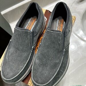 Skechers Black Slip-On Loafers Comfortable Casual Footwear
